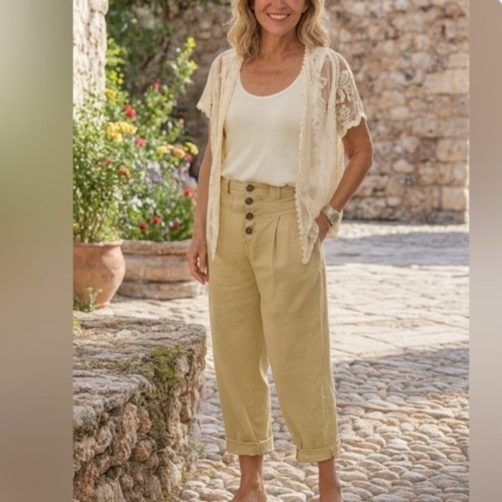 Sundance Ouinn Linen Tencel Pants Size‎ 16 Boho